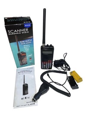 Whistler # WS1010W Handheld Scanner Radio Complete w/ Box VG Tested Charger Lot
